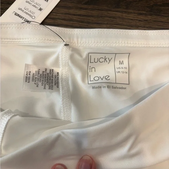 LUCKY IN LOVE all ball skirt in longer length white NWT - Picture 8 of 9